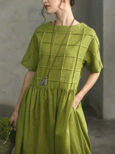Load image into Gallery viewer, Loose Waist Slimming Half Sleeve Dress