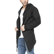 Load image into Gallery viewer, Hooded Black Cotton Men's Cardigans
