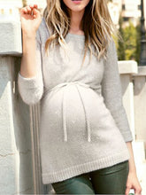 Load image into Gallery viewer, Maternity Casual Long-Sleeved Round Neck Knitted Sweater