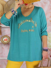 Load image into Gallery viewer, Solid Color Loose Letter Printing Women's Top