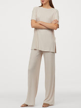 Load image into Gallery viewer, Women's Casual Rib Knit Short Sleeve Suit
