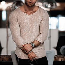 Load image into Gallery viewer, Round Neck Long Sleeve Thin Top Men's T-Shirts