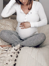 Load image into Gallery viewer, Button-Down Collar Casual T-Shirt Maternity Tops