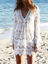 Load image into Gallery viewer, Fashion V-neck Holiday Style Beach Lace Dress