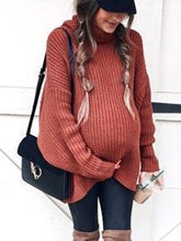 Load image into Gallery viewer, Autumn and Winter Loose and Soft Maternity Turtleneck Sweater