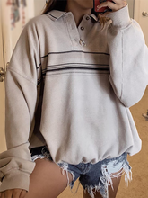 Load image into Gallery viewer, Fashion Striped Zipper Long Sleeves Sweatshirt