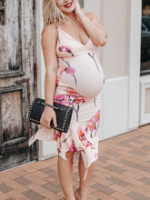 Load image into Gallery viewer, Maternity Sexy Printed Asymmetric Hem Dress
