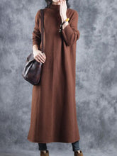 Load image into Gallery viewer, High Neck Loose Maxi Women's Dresses