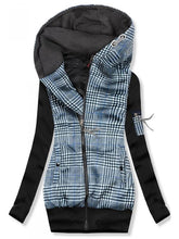 Load image into Gallery viewer, Plaid Stitching Padded Women's Coats