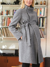 Load image into Gallery viewer, Gray Wrap-Up Lace-Up Maternity Coats
