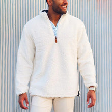 Load image into Gallery viewer, Pure White Loose Zipper Men's Tops