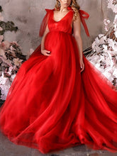 Load image into Gallery viewer, Maternity Sexy Tulle V-Neck Photography Dress