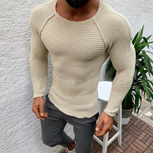 Load image into Gallery viewer, Men's Casual Round Neck Slim Long Sleeve Sweater