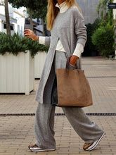 Load image into Gallery viewer, Fashion Split Top and Wide Leg Pants Suit