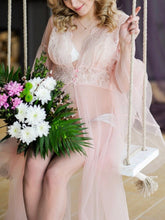 Load image into Gallery viewer, Pink Sexy Tulle Lace Stitching Maternity Photography Dress