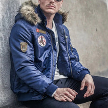 Load image into Gallery viewer, Hooded Plus Fleece Padded Pilot Men's Jacket
