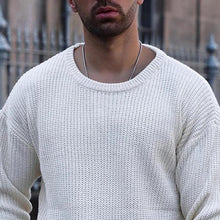 Load image into Gallery viewer, Men's Solid Round Neck Knitted Sweater