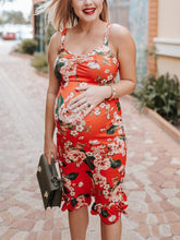 Load image into Gallery viewer, Floral Fish Tail Slim Festival Maternity Dress