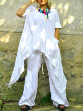 Load image into Gallery viewer, Women's White Casual Loose Linen Suit