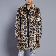 Load image into Gallery viewer, Men's Warm Leopard Coat Mid-Length Casual Jacket