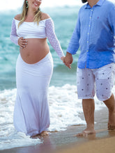 Load image into Gallery viewer, Lace Shoulder Slim Fit Photo Maternity Dress