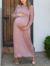 Load image into Gallery viewer, Elegant Lace Sleeve Stitching Maternity Dresses