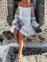Load image into Gallery viewer, One-Shoulder Lace Long Sleeves Women's Dress