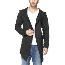 Load image into Gallery viewer, Hooded Black Cotton Men's Cardigans