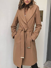 Load image into Gallery viewer, Large Lapel Long Trench Coat Women's Coats