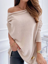 Load image into Gallery viewer, Oblique Shoulder Casual Loose Knit Sweater