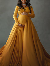 Load image into Gallery viewer, Maternity Sexy V-Neck Photography Long Dress