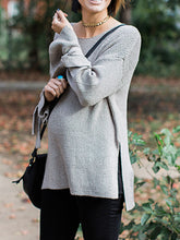 Load image into Gallery viewer, Maternity Casual Loose And Comfortable Solid Color Knitted Long-Sleeved Top