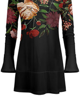 Load image into Gallery viewer, Fashion Printed Round Neck Long Sleeve Dress