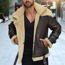 Load image into Gallery viewer, Men's Fashion Retro Casual Plus Velvet Lapel Warm Jacket