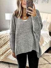 Load image into Gallery viewer, Casual V-Neck Solid Color Thick Sweater For Women