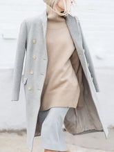 Load image into Gallery viewer, Double-Breasted Gray Loose Women's Coats