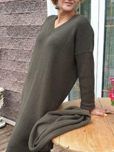 Load image into Gallery viewer, Autumn and Winter Knitted Pile Collar Dress