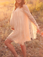 Load image into Gallery viewer, Maternity Sexy Strapless Lace Sleeve Photography Dress