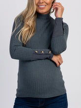 Load image into Gallery viewer, Cuff Stitching High Neck Knitted Maternity Tops