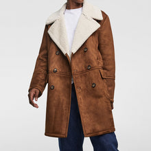 Load image into Gallery viewer, Men's Woolen Windproof Double-Breasted Fur Coat
