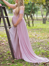 Load image into Gallery viewer, Short Sleeve Maternity Long Skirt