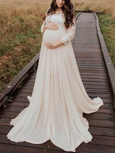 Load image into Gallery viewer, Chiffon Lace Stitching Mopping Maternity Dress