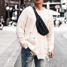 Load image into Gallery viewer, Fashion Autumn and Winter Distressed Round Neck Knitted Men's Sweater