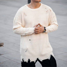 Load image into Gallery viewer, Fashion Autumn and Winter Distressed Round Neck Knitted Men's Sweater