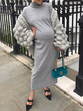 Load image into Gallery viewer, High-neck Warm All-Match Maternity Dress