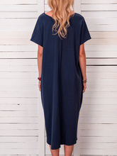 Load image into Gallery viewer, Women's Solid Color Irregular Hem Casual Midi Dress
