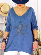 Load image into Gallery viewer, Cotton Star Print Plus Size Women's Tops