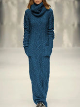 Load image into Gallery viewer, High-Necked Thick Wool Women's Knit Dress