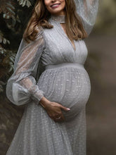 Load image into Gallery viewer, Maternity Wear Sexy Long Skirt Transparent Tulle Photography Tube Top Dress