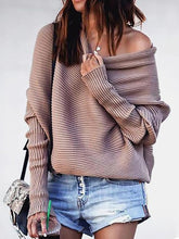 Load image into Gallery viewer, Solid Ribbed Batwing Sleeve Sweater